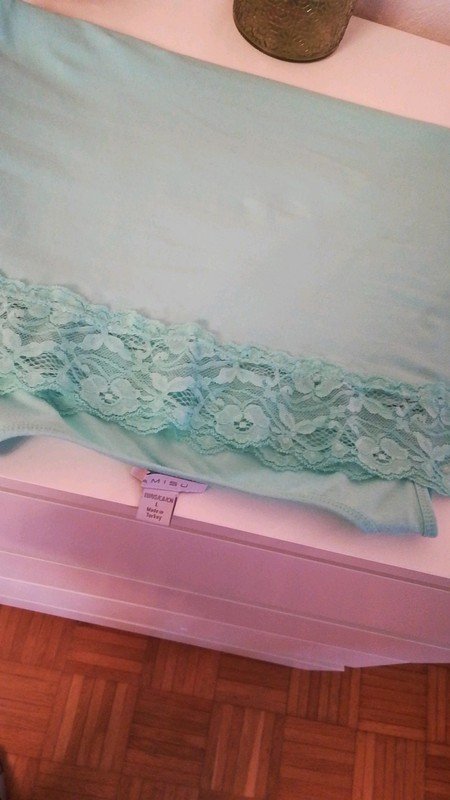 Spitzen Trägerhemd türkis oder mintgrün Größe M oder L