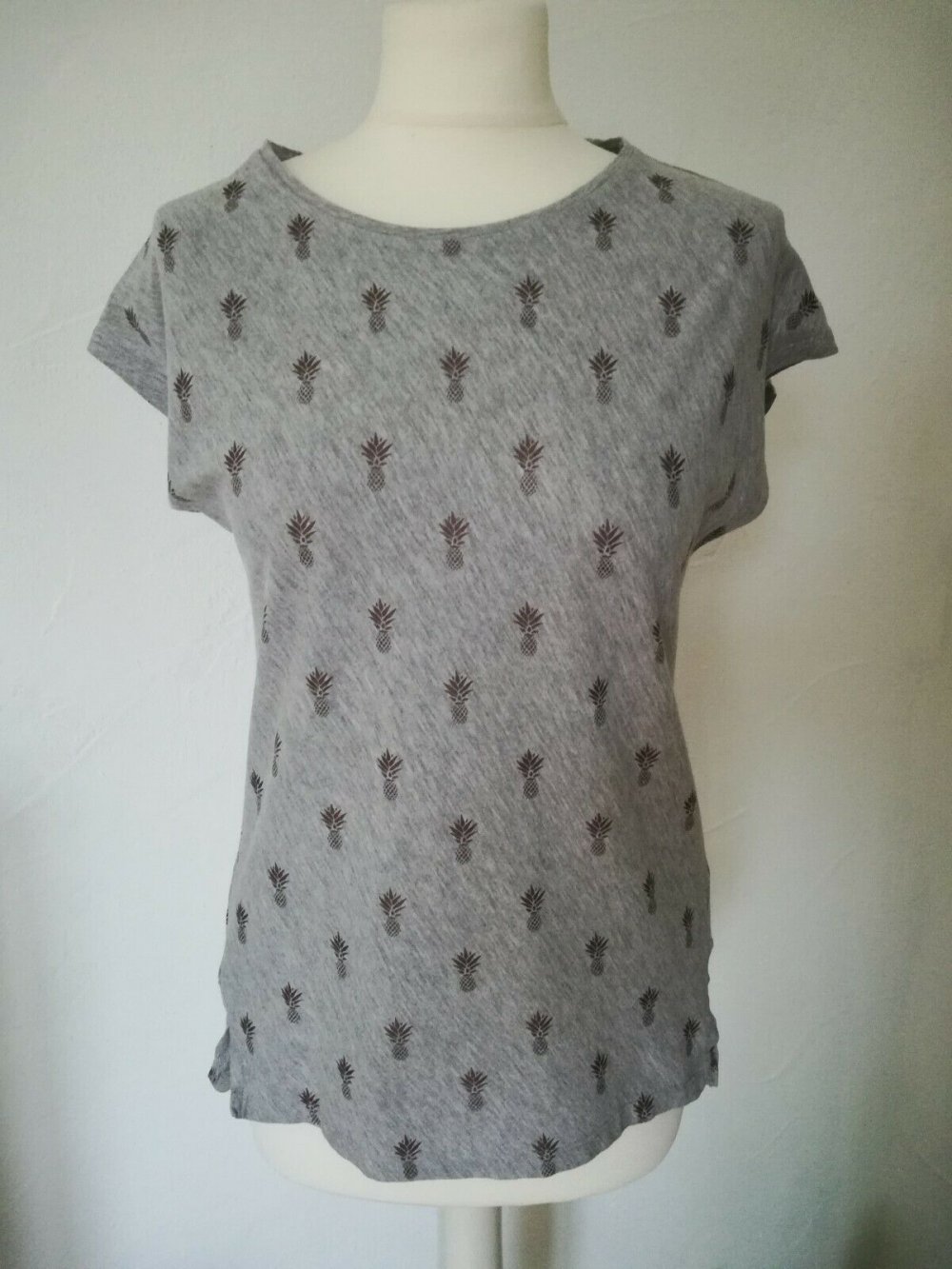 Esprit Print T-Shirt grau Ananas Gr. 34 XS oder 36 S