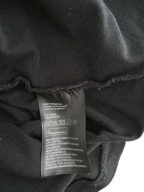 H&M Basic Baumwoll-Shirt Gr. S / M schwarz