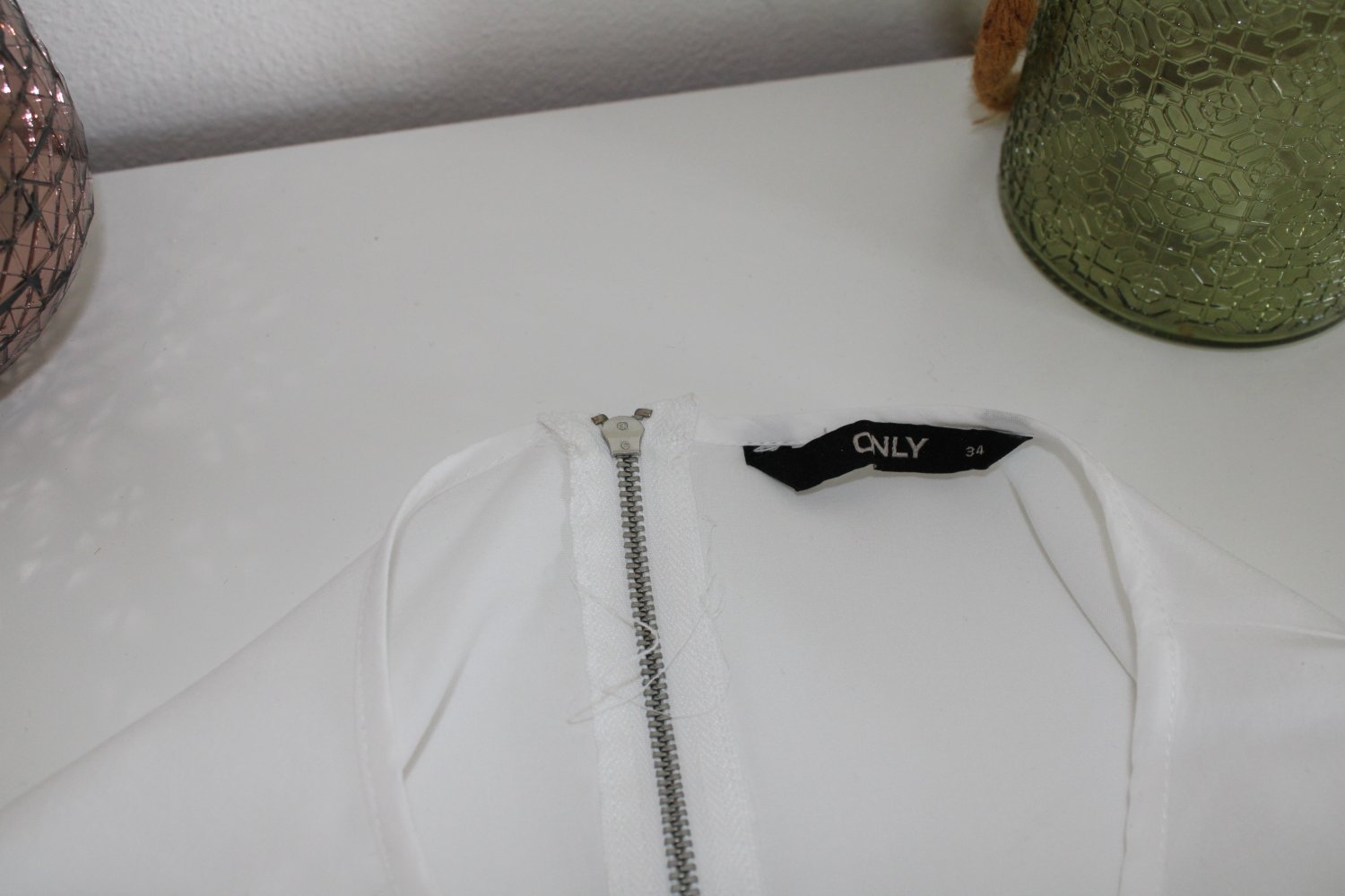 Only Bluse weiß Gr. 34 XS bis 36 S schlicht einfarbig 