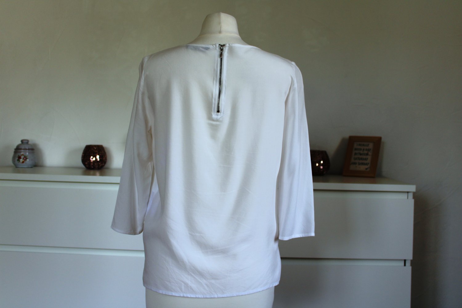 Only Bluse weiß Gr. 34 XS bis 36 S schlicht einfarbig 