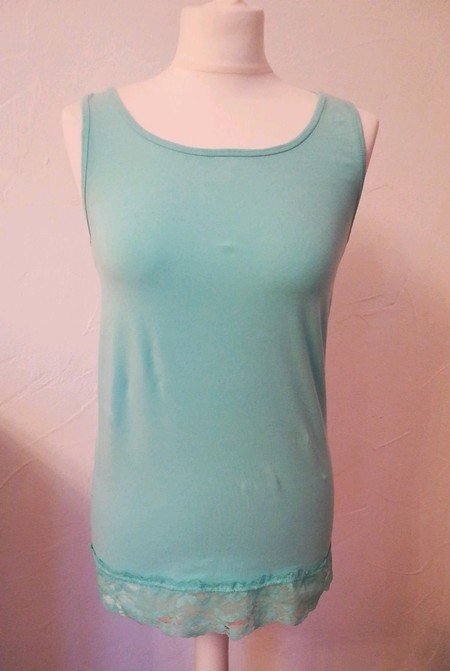 Spitzen Trägerhemd türkis oder mintgrün Größe M oder L