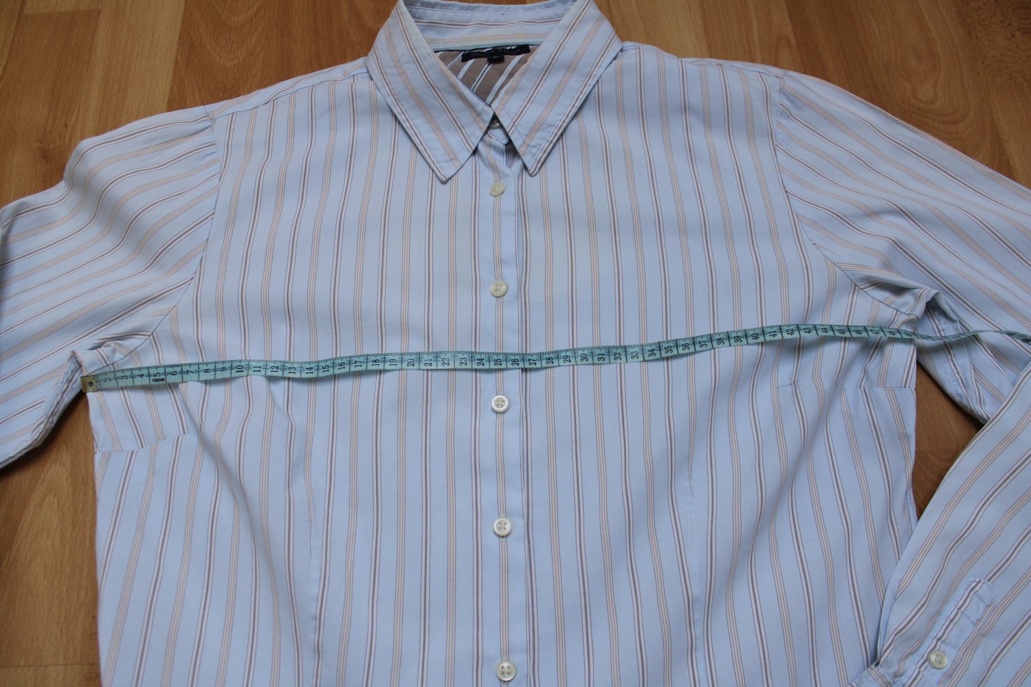 Tommy Hilfiger Damen Bluse Hemd Gr. 10 / 40 hellblau gestreift klassisch 