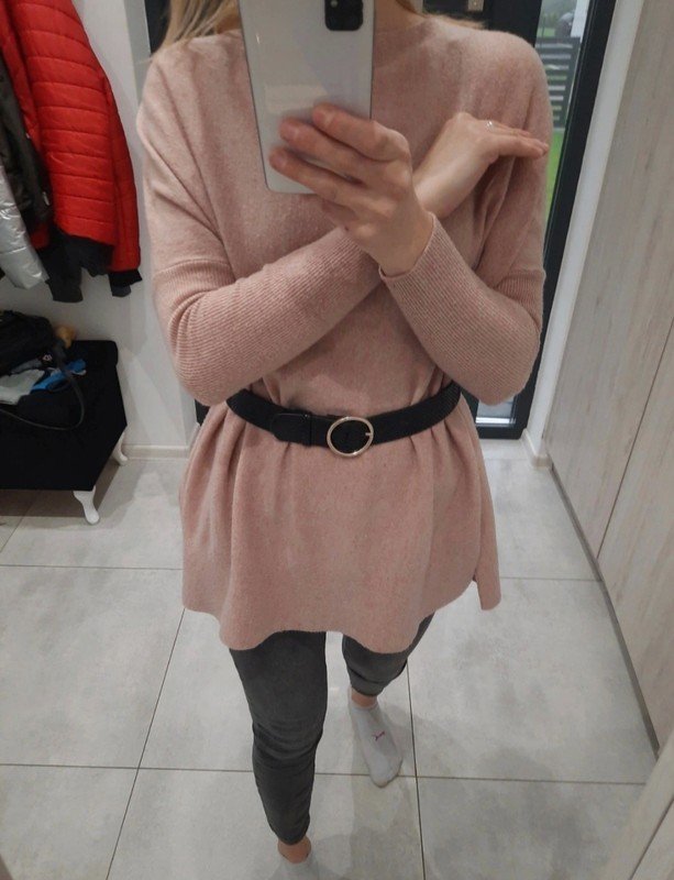 Schöner Oversized Pullover in rosa S M