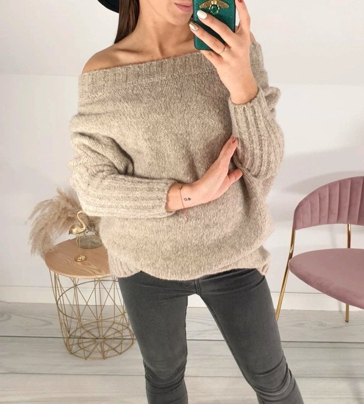 Cocomore schöner Oversized Pullover in beige S M L