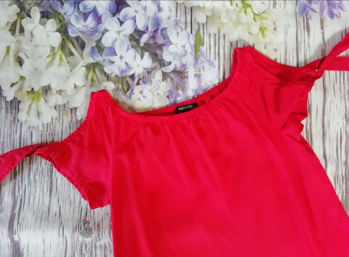 Neue Carmenbluse in rot S