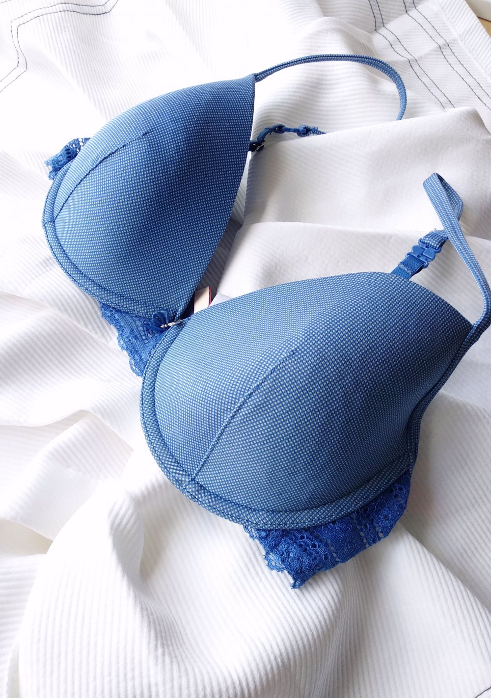 Retro Bügel-BH Gr. 75C padded Bustier Makramee Spitze Pinup strappy Sailor