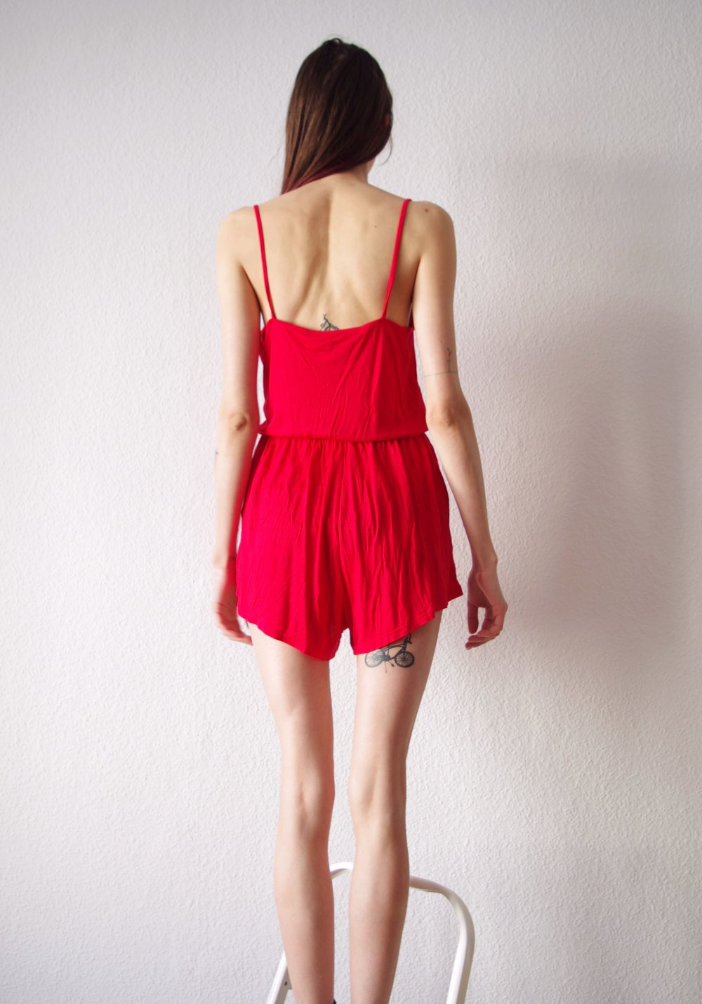 Lockerer Jumpsuit Gr. S 36 Technoelfe Rave knallrot Festival Onesie Hippie