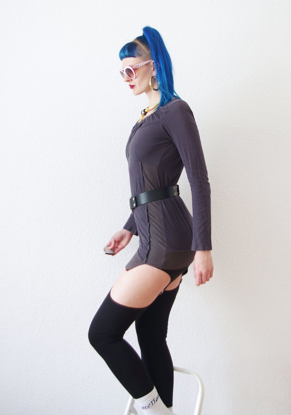 Postapokalyptisches Longtop Minikleid Gr. S 36 38 quirky used Look Technoshaman