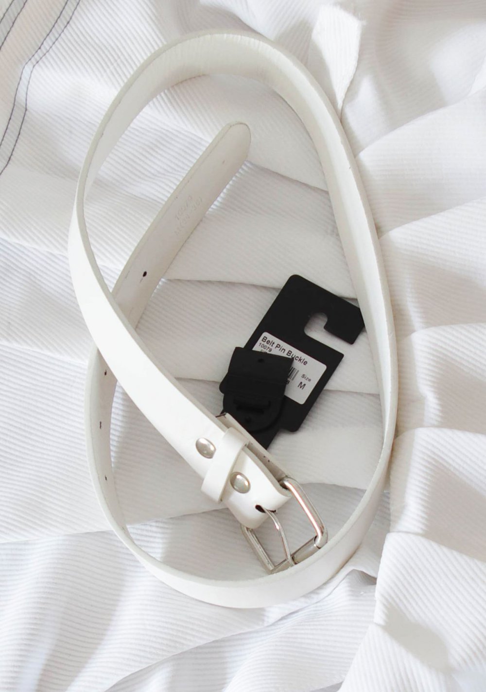 Cooler weißer Gürtel veganes Leder MSTRDS Gr. M 105cm Festival Dollskill 