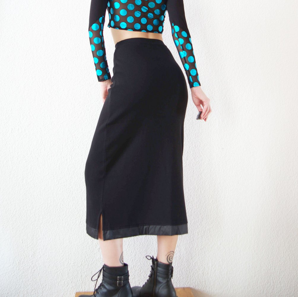 Großartiger schwarzer Maxirock Gr. S 34 36 38 M Merionwolle knöchellang highwaist 