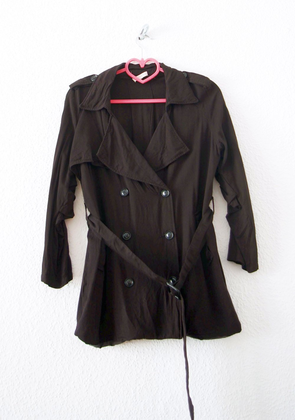 Lässiger Kurzmantel Gr. M 38 40 retro Zweireiher Trenchcoatstyle elegant Jacke Business