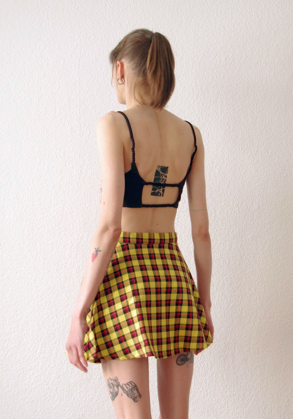 Kurzer highwaist American Apparel Skaterrock Gr. S kariert Festival y2k 90er circle skirt