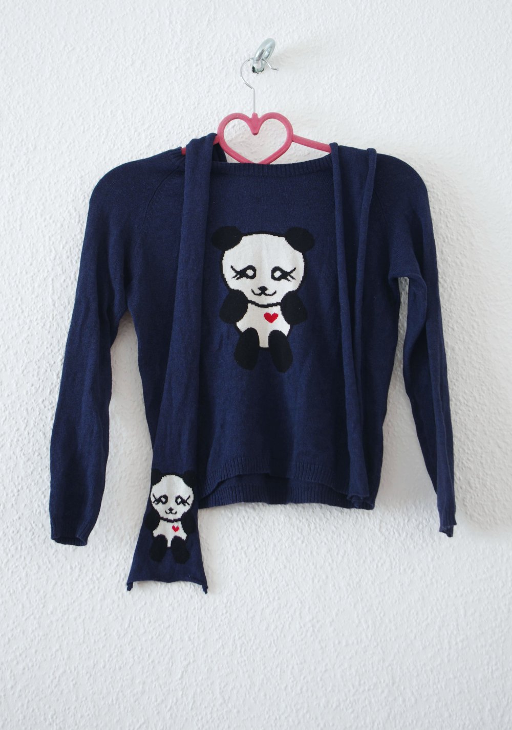 Cutes Twinset Panda Strickpullover Gr. XS S Kaschmir Longsleeve y2k 70er 80er retro