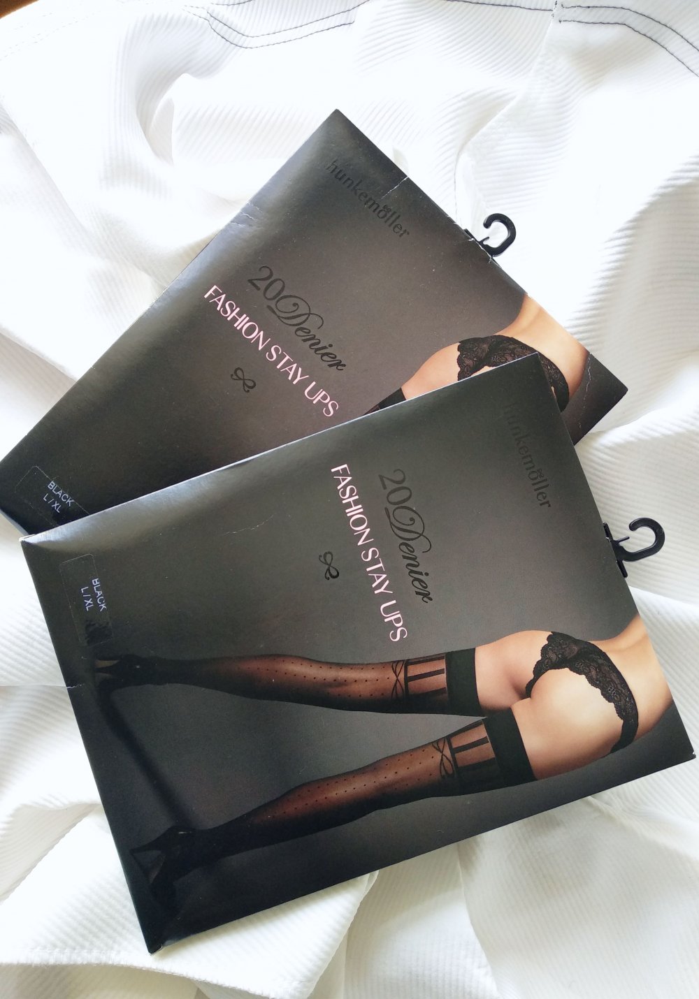 2er Set halterlose Pinup Strümpfe Gr. L XL M Stay-Ups Punkte Streifen halterlos retro Datenight sexy