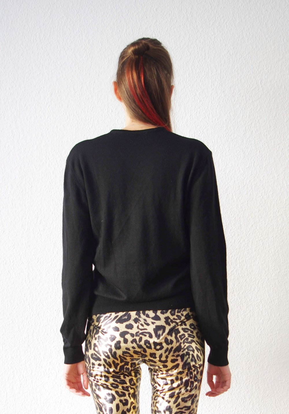 Superweicher Bomber Pullover Gr. M S schwarz Merino elegant Technobarbie Festival y2k 90er