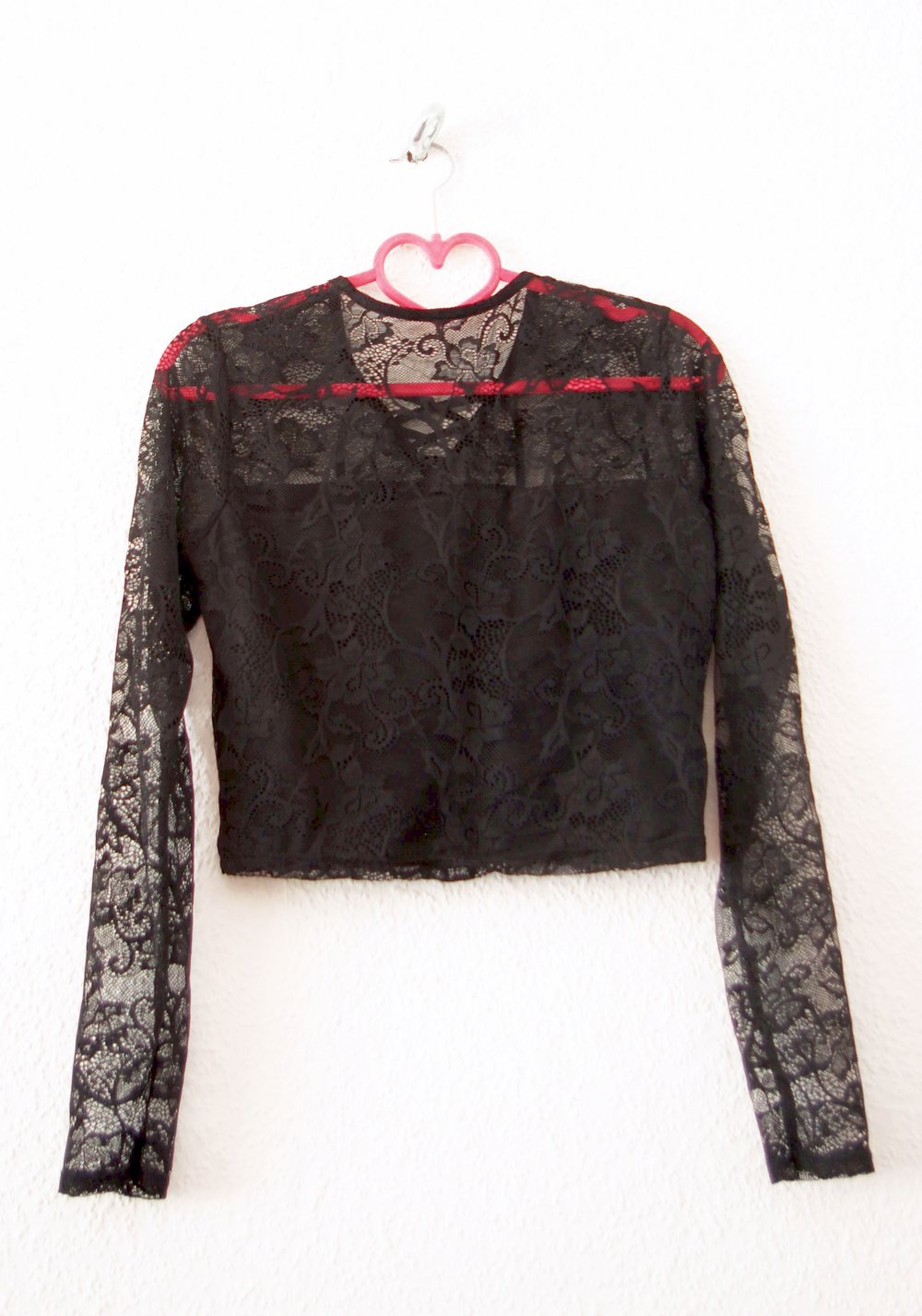 Technoelfen Crop Top Gr. S M Spitzenshirt Langarm Schnürung Goth Lolita