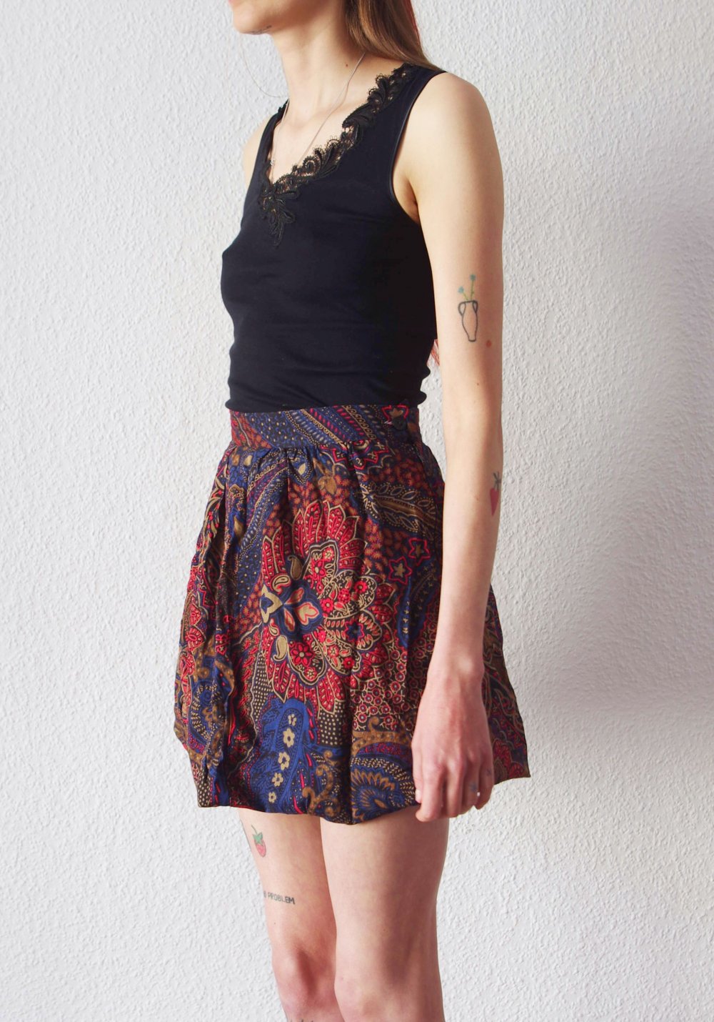 Kurzer highwaist Ballonrock Gr. S 36 vintage hippie Minirock Festival Mandala