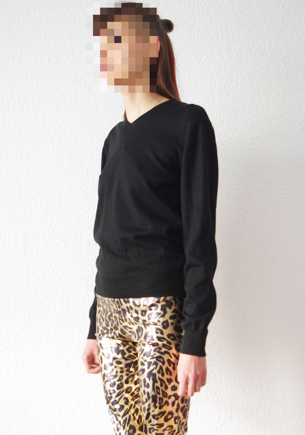 Superweicher Bomber Pullover Gr. M S schwarz Merino elegant Technobarbie Festival y2k 90er