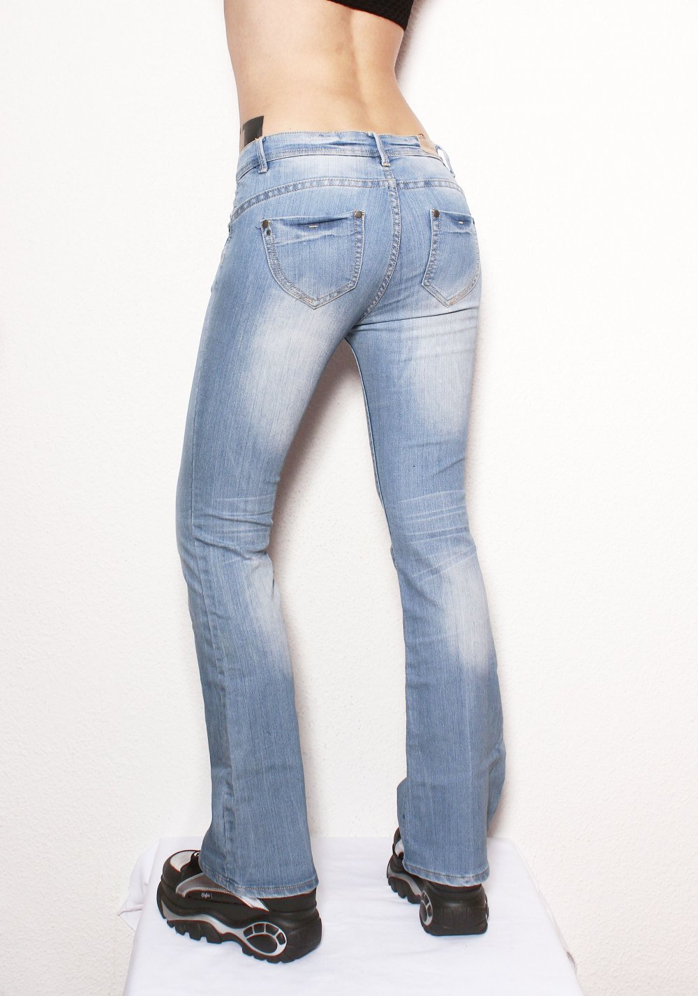 Y2k 90er Schlaghose Jeans Gr. 38 40 Bell Bottom Technobarbie Festival Grunge Dollskill