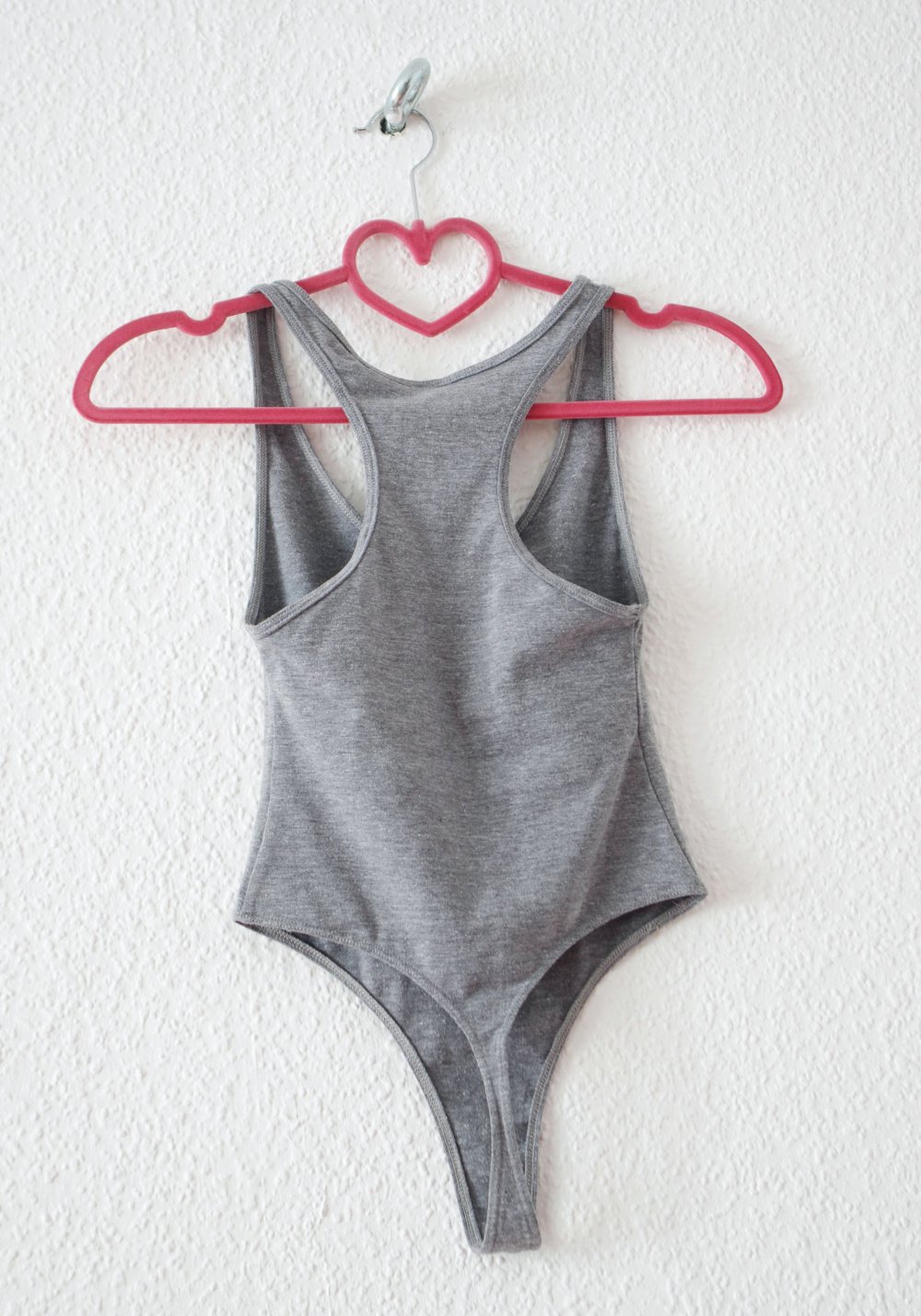 Grau melierter American Apparel Stringbody Gr. XS S 34 36 Racerback Technobarbie high leg y2k