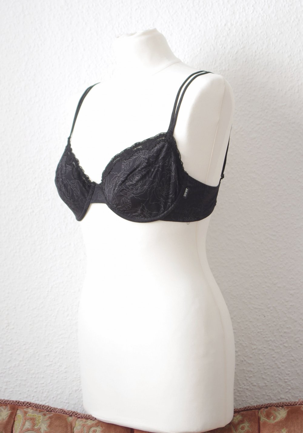 Retro Cutout Soft-Bra Gr. 75C Bügel-BH Bustier Print Makramee Spitze Pinup strappy