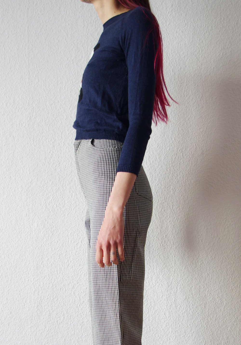 Cutes Twinset Panda Strickpullover Gr. XS S Kaschmir Longsleeve y2k 70er 80er retro