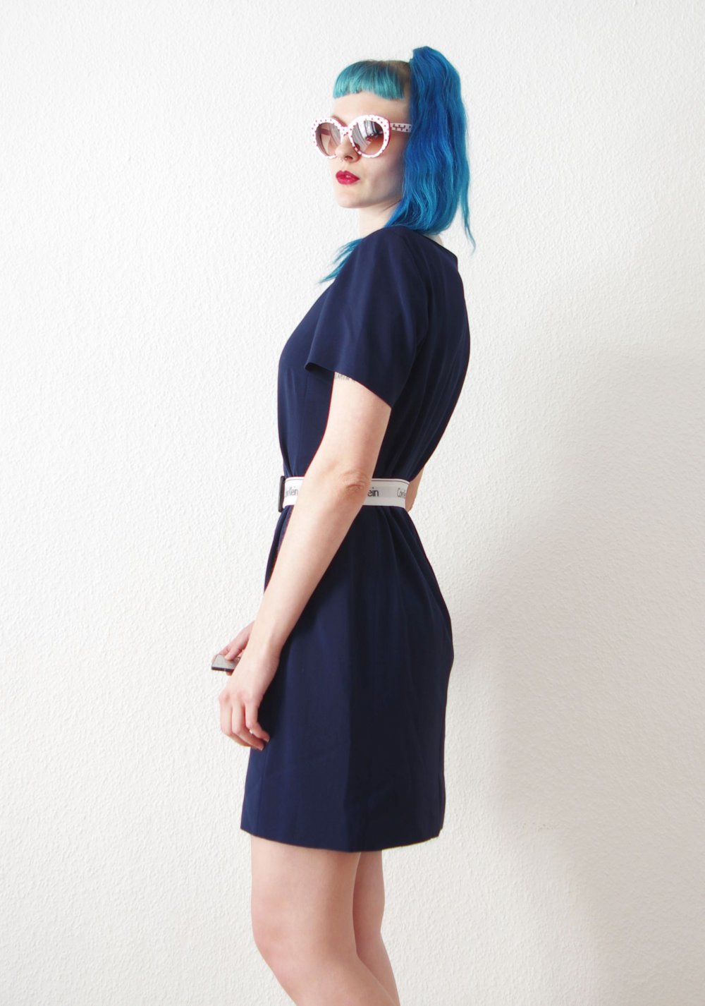 Elegantes dunkelblaues Etuikleid Gr. 40 42 M Business retro chic