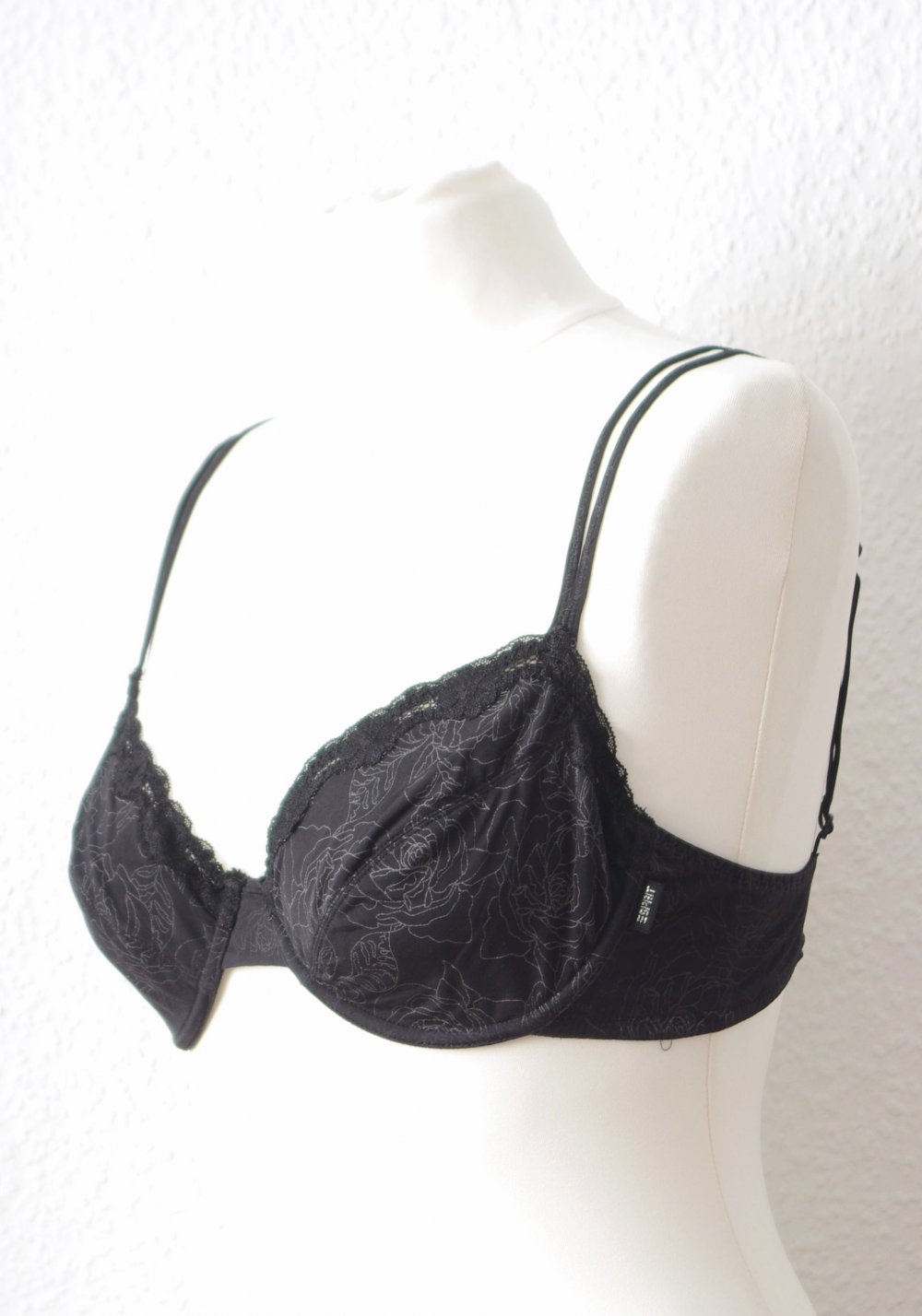 Retro Cutout Soft-Bra Gr. 75C Bügel-BH Bustier Print Makramee Spitze Pinup strappy