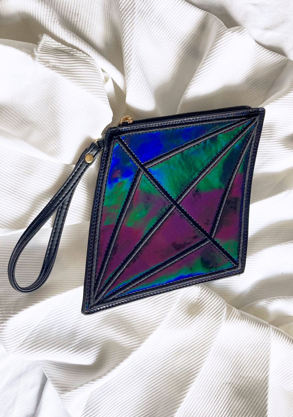 Spacige Hologram Clutch Handtasche Goth Kunstleder bratz PVC Technoelfe Technobarbie