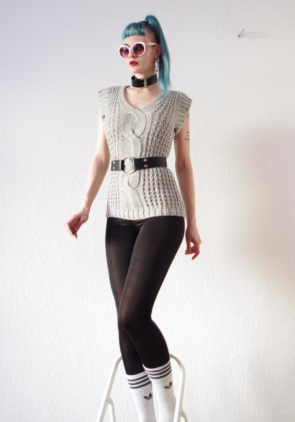 Kuscheliger Stefanel Longpullover Grobstrick Gr. S Wolle Zopfmuster edel 