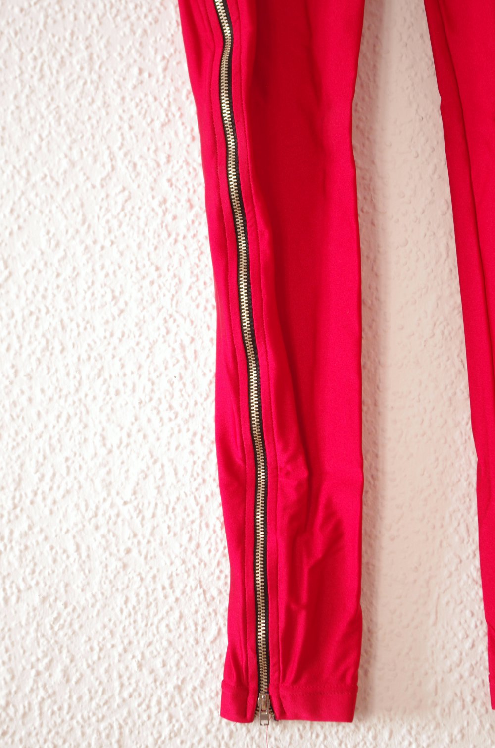 Rote American Apparel Nylon Tricot Side Zip Leggings Gr. S shiny glänzend