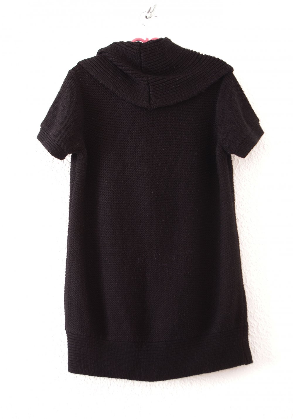 Postapokylaptischer Longpulli Gr. L M oversized Strickkleid schwarz XXL Kragen Techno