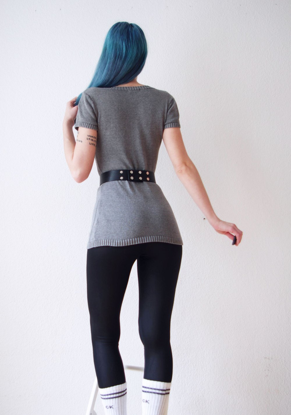 Zartes gestricktes Longtop Gr. 38 36 S M Laura Scott Zopfmuster retro Pinup Minikleid Strick