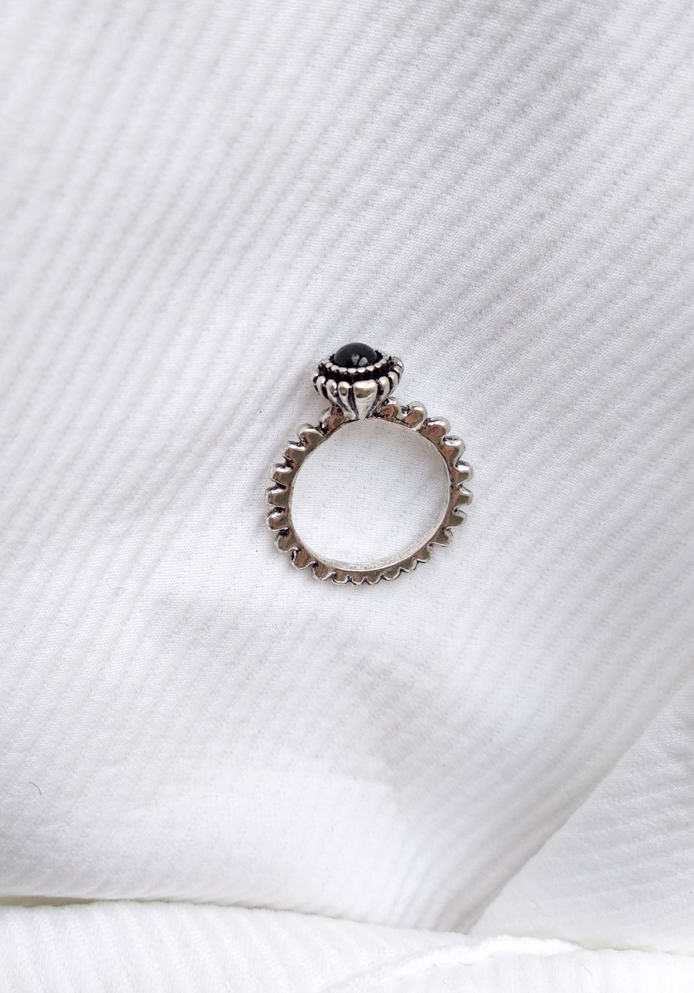 Retro goth Ring silber schwarz Gr. 17.2 (54) occult witchcraft ritual magic Technoqueen chunky Tarot Pinup