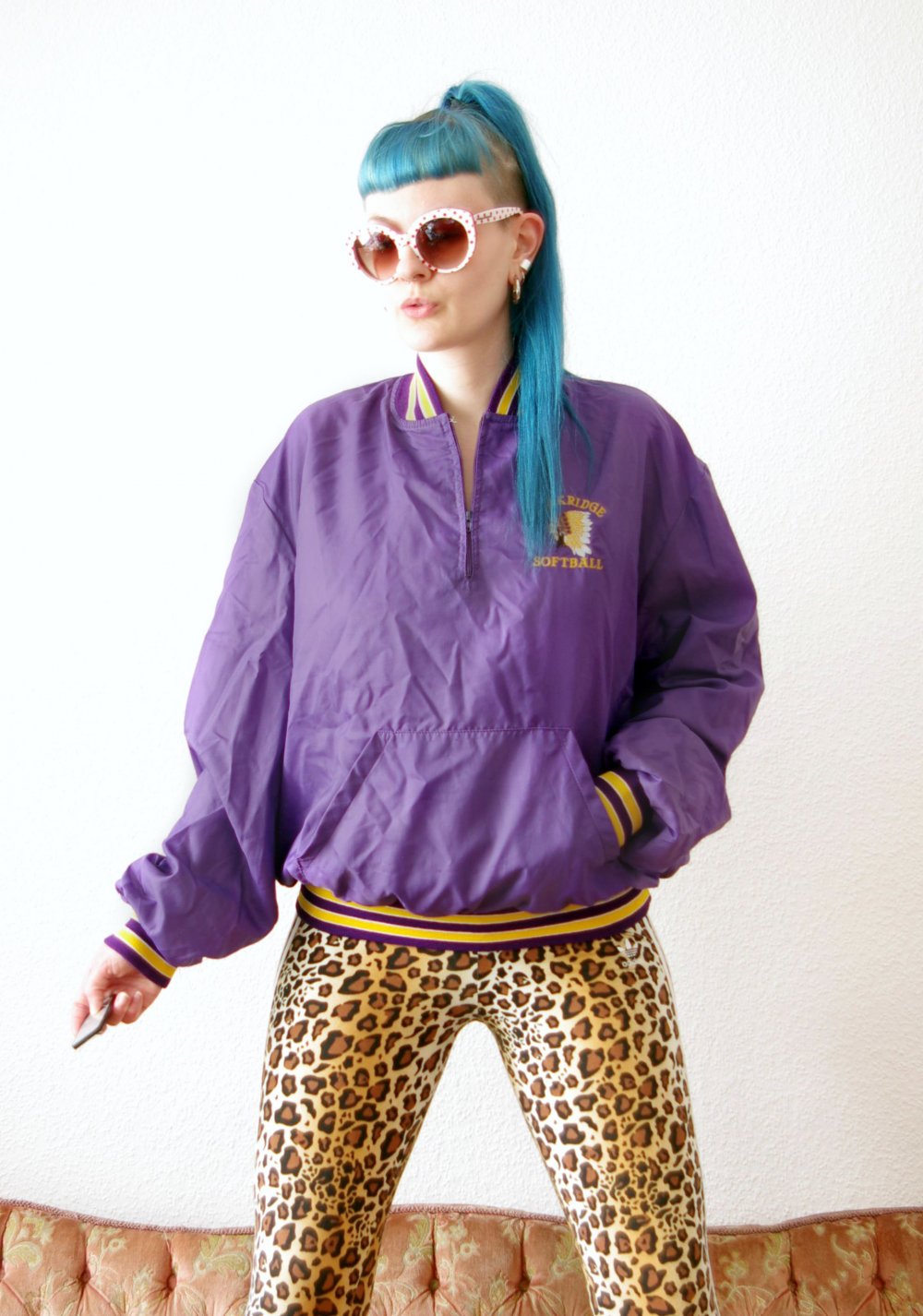 Vintage College Jacke Gr. XL L M oversized Tracksuit Technobarbie Oakridge bratz