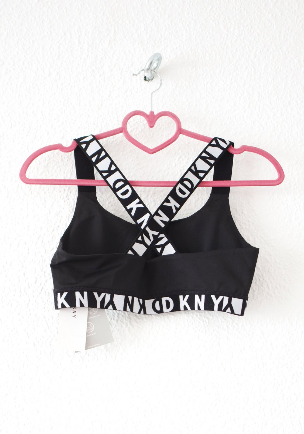 DKNY Logo Track Bralet Crop Top Gr. M 38 Rave Cutouts Technobarbie Festival