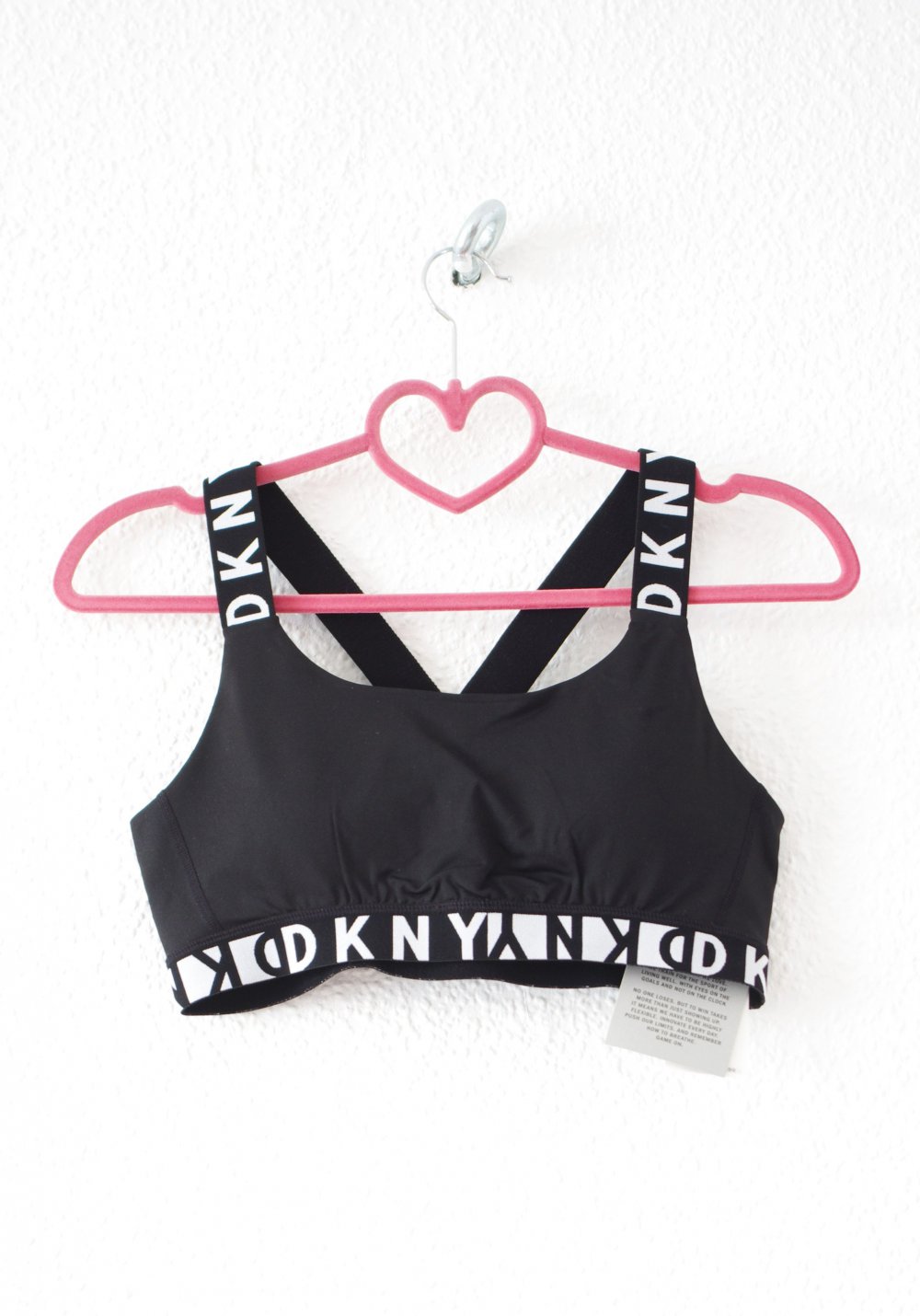 DKNY Logo Track Bralet Crop Top Gr. M 38 Rave Cutouts Technobarbie Festival
