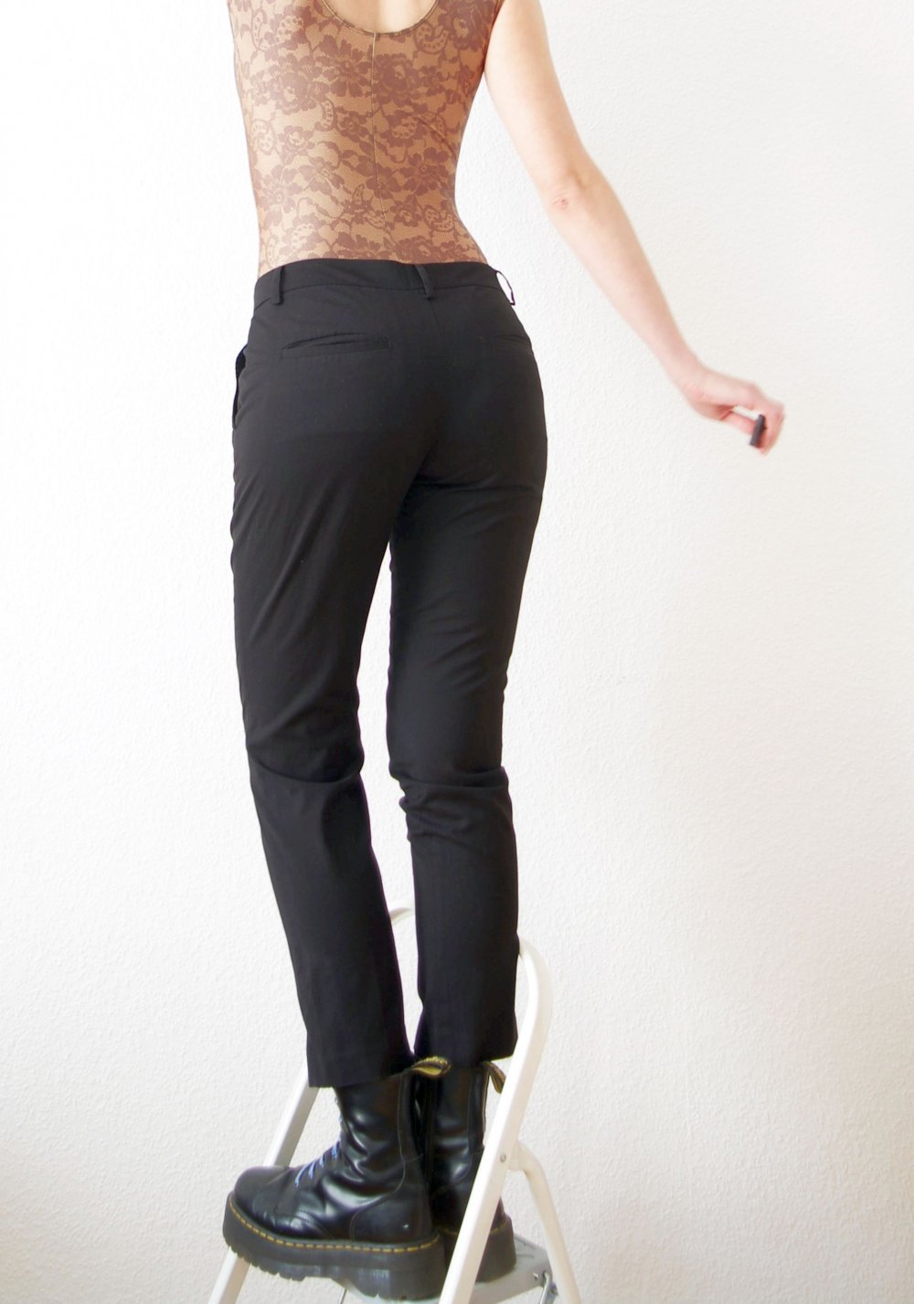 Stefanel retro Hose Gr. M 38 schwarz Business Chino Office Anzug