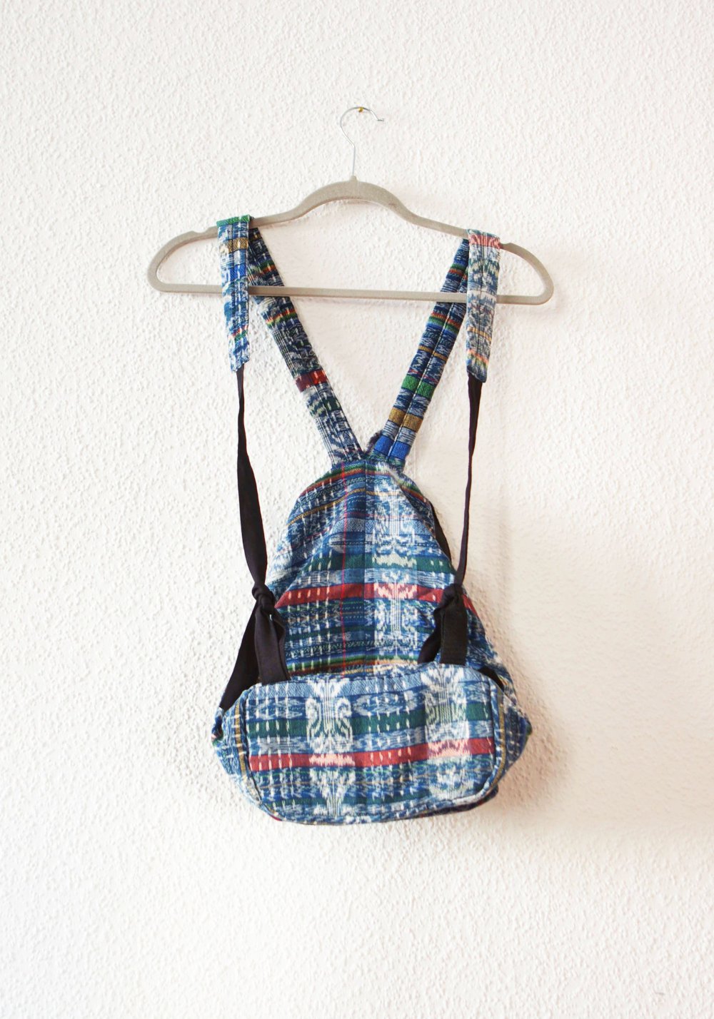 Kleiner bunter Hippie Rucksack blau Festival Rave Party Strand denim