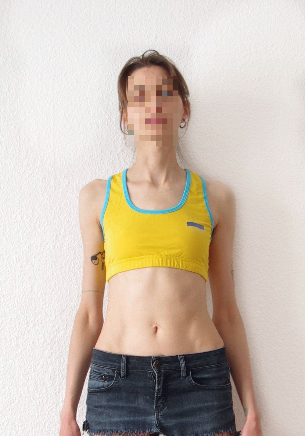 Sonniges Crop Top Gr. XS S M Sommer Rave Festival Technobarbie Bikinitop