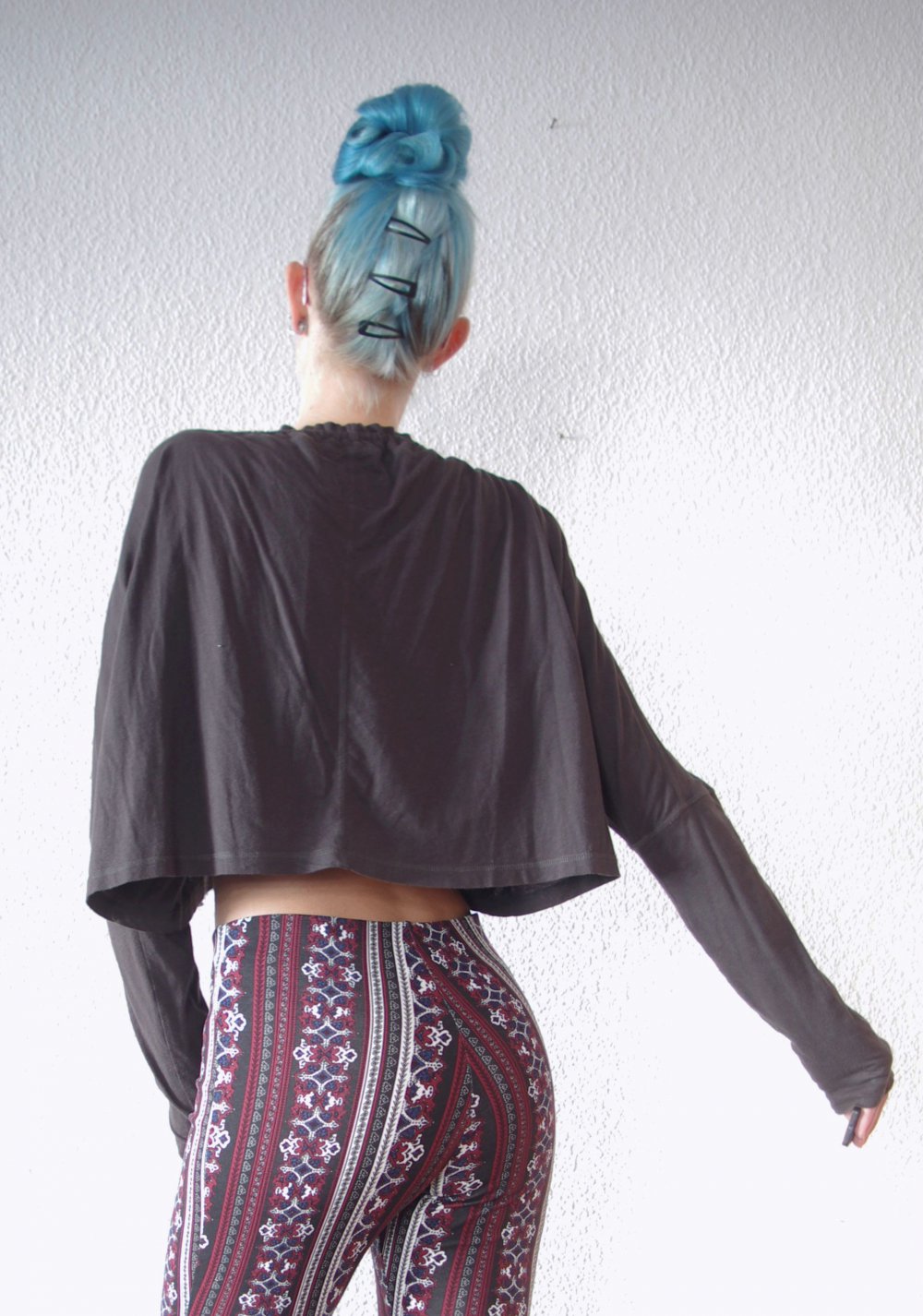Postapokalyptisches All Saints Crop Top Gr. M Technoelfe y2k GOA Hippie Festival