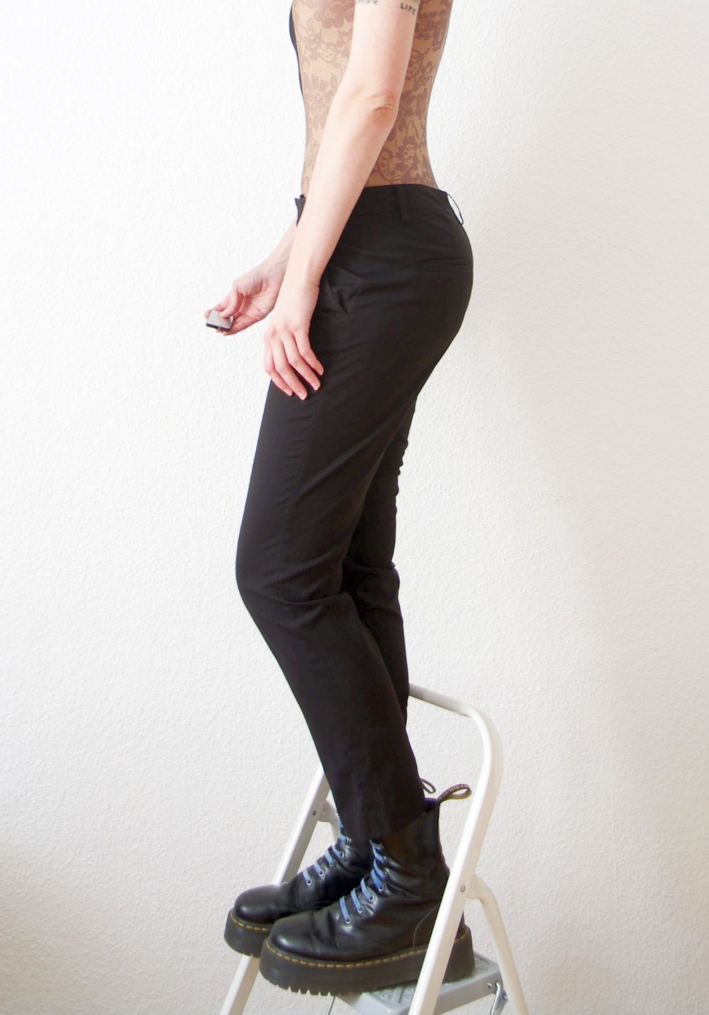 Stefanel retro Hose Gr. M 38 schwarz Business Chino Office Anzug