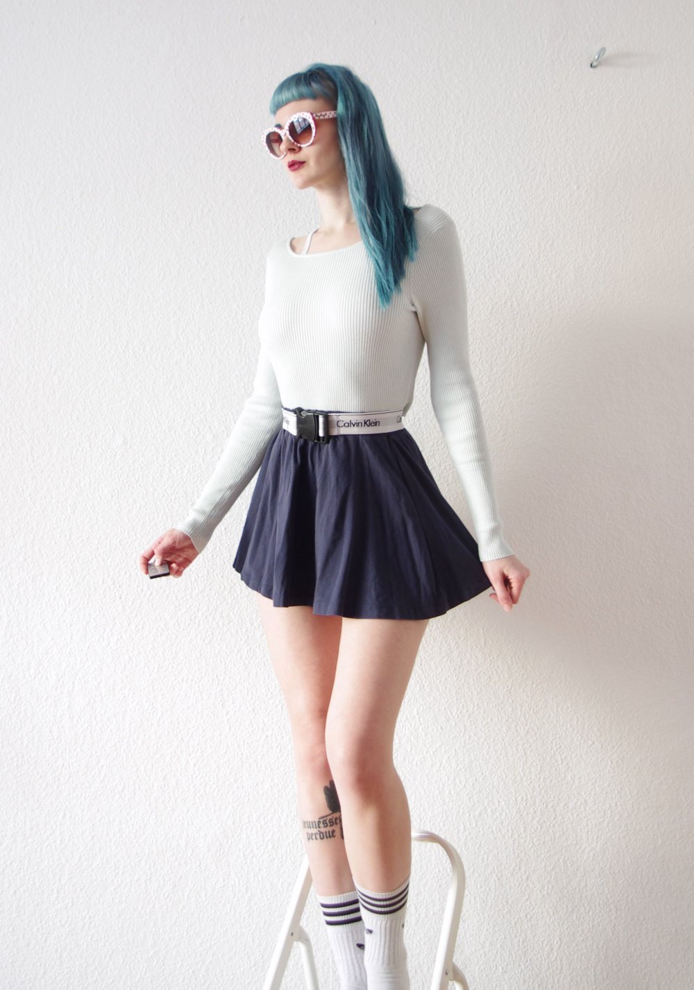 Kurzer highwaist Skaterrock Gr. XS S M organic Minirock Festival y2k 90er