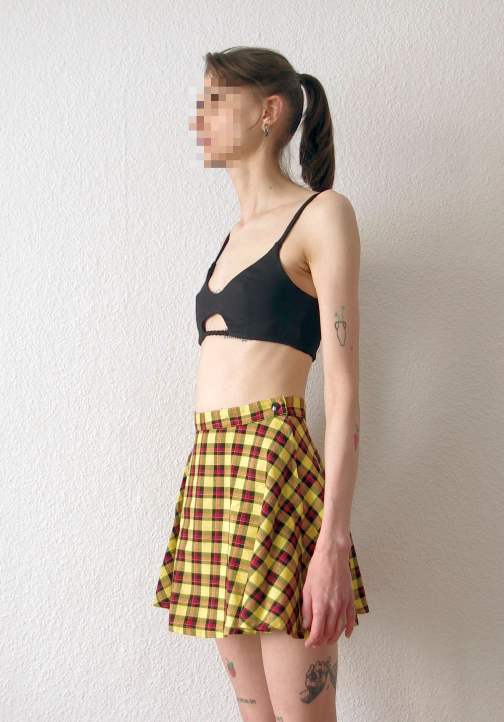 Kurzer highwaist American Apparel Skaterrock Gr. S kariert Festival y2k 90er circle skirt