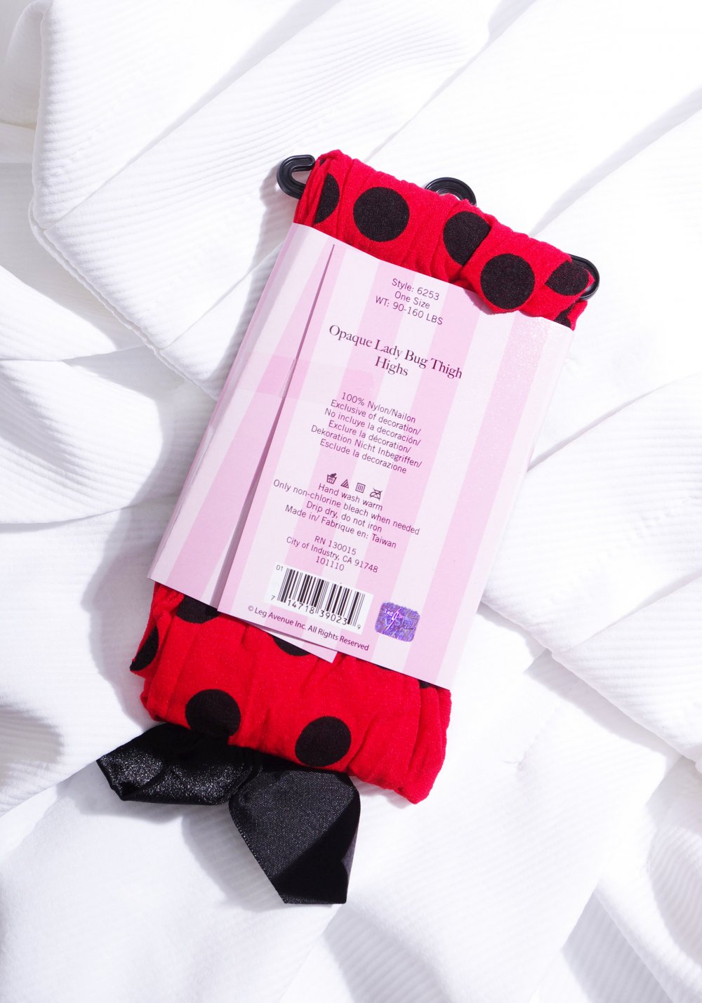 Zuckersüße Thigh High Strümpfe Karneval Fasching Marienkäfer Nylon Polkadots Overknees Dollskill
