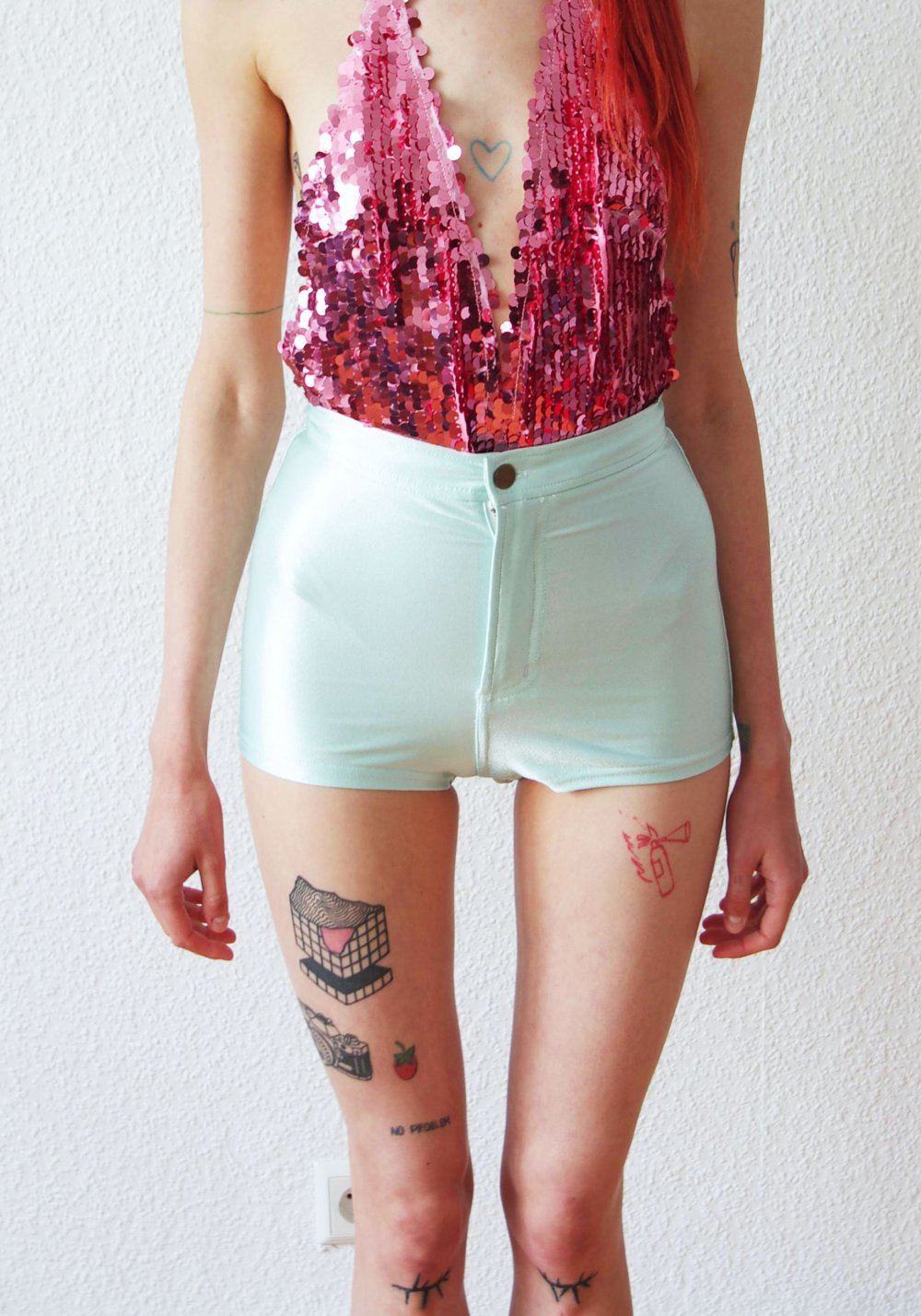 Shiny American Apparel Disco Shorts Gr. XS glänzend Hotpants retro Technobarbie Festival