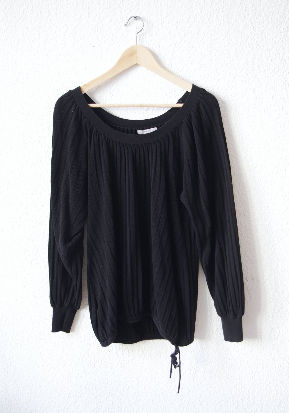 Schwarzer Bomber Pullover Gr. M S gerippt elegant Technobarbie Festival y2k 90er