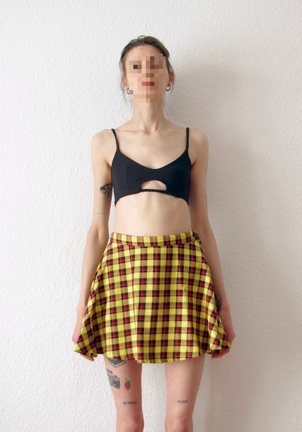 Kurzer highwaist American Apparel Skaterrock Gr. S kariert Festival y2k 90er circle skirt