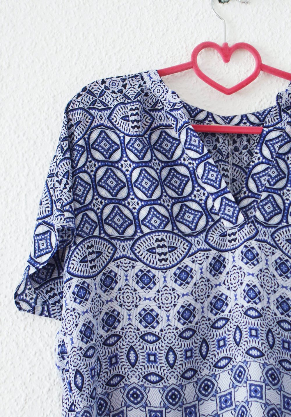 Lockeres Festival Shirt Gr. 40 M Technoelfe Rave weiß Mandala-Muster Hippie boho